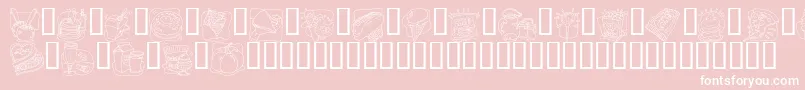 LmsJunkFoodJunkyDingBat Font – White Fonts on Pink Background