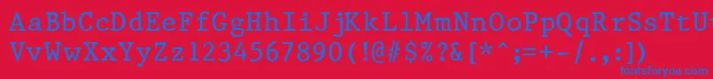 Prestige Font – Blue Fonts on Red Background