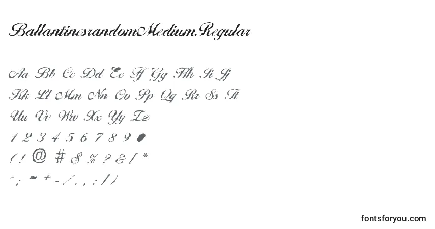 A fonte BallantinesrandomMediumRegular – alfabeto, números, caracteres especiais