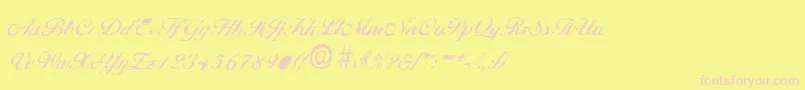 BallantinesrandomMediumRegular-Schriftart – Rosa Schriften auf gelbem Hintergrund