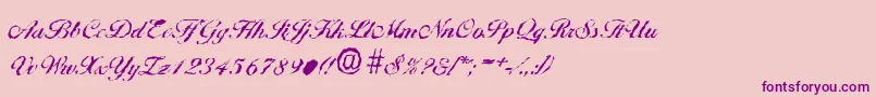 BallantinesrandomMediumRegular Font – Purple Fonts on Pink Background