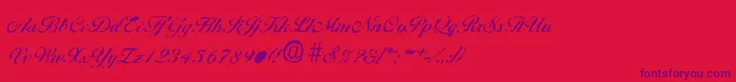 BallantinesrandomMediumRegular Font – Purple Fonts on Red Background