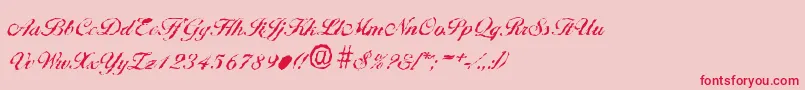 BallantinesrandomMediumRegular Font – Red Fonts on Pink Background