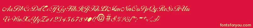 BallantinesrandomMediumRegular Font – Yellow Fonts on Red Background