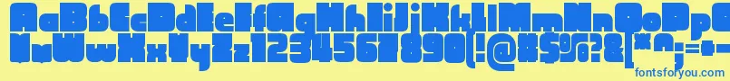 CubefarmLatinRegular Font – Blue Fonts on Yellow Background