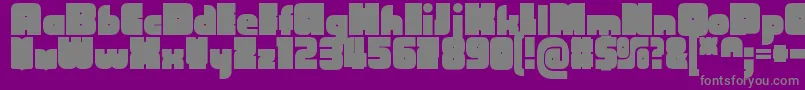 CubefarmLatinRegular-fontti – harmaat kirjasimet violetilla taustalla