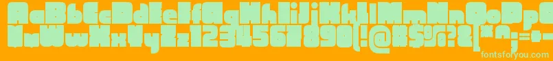 Fonte CubefarmLatinRegular – fontes verdes em um fundo laranja