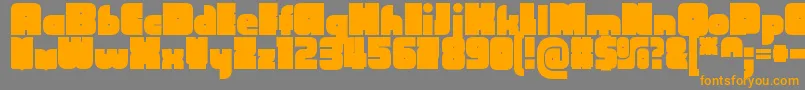 フォントCubefarmLatinRegular – オレンジの文字は灰色の背景にあります。
