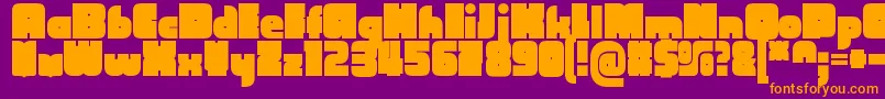 フォントCubefarmLatinRegular – 紫色の背景にオレンジのフォント