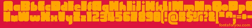 フォントCubefarmLatinRegular – 赤い背景にオレンジの文字