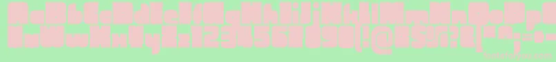 Fonte CubefarmLatinRegular – fontes rosa em um fundo verde