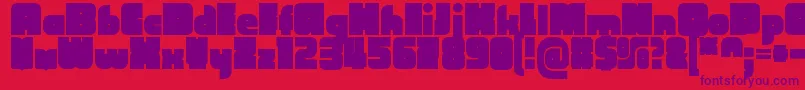 フォントCubefarmLatinRegular – 赤い背景に紫のフォント