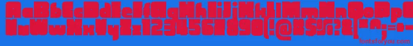 CubefarmLatinRegular Font – Red Fonts on Blue Background