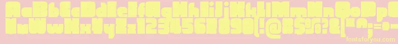 Fonte CubefarmLatinRegular – fontes amarelas em um fundo rosa