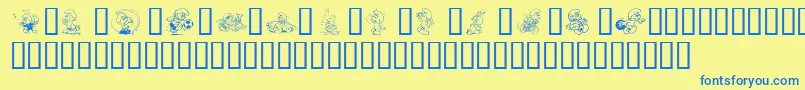 SmurfinNormal Font – Blue Fonts on Yellow Background