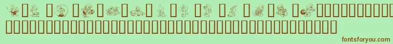 SmurfinNormal Font – Brown Fonts on Green Background