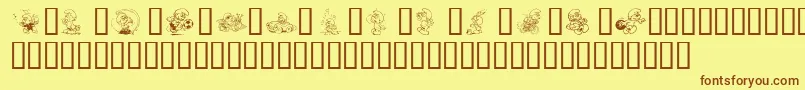 SmurfinNormal Font – Brown Fonts on Yellow Background