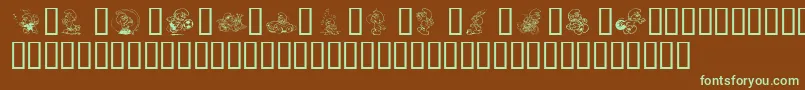 Weitere Informationen zur SmurfinNormal-Schriftart SmurfinNormal-Schriftart – Grüne Schriften auf braunem Hintergrund