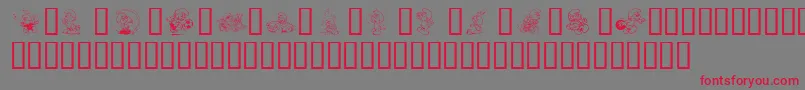 SmurfinNormal-Schriftart – Rote Schriften auf grauem Hintergrund