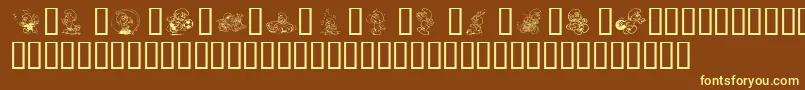SmurfinNormal Font – Yellow Fonts on Brown Background