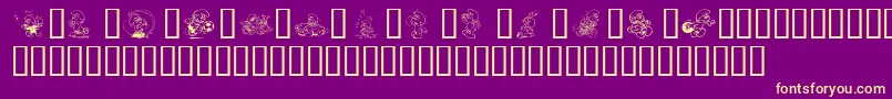 SmurfinNormal Font – Yellow Fonts on Purple Background