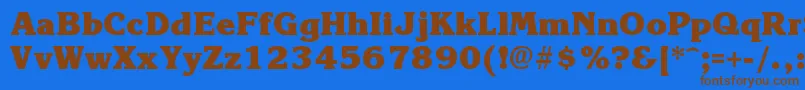 KroneExtrabold Font – Brown Fonts on Blue Background