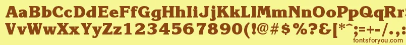 Шрифт KroneExtrabold – коричневые шрифты на жёлтом фоне