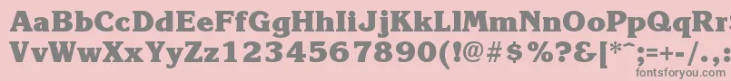 フォントKroneExtrabold – ピンクの背景に灰色の文字