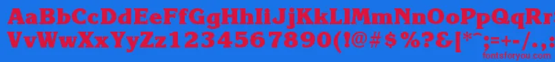 KroneExtrabold Font – Red Fonts on Blue Background