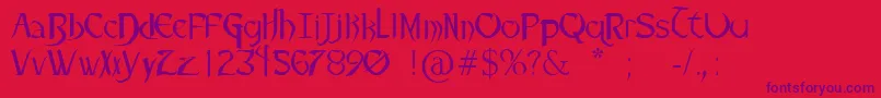 PaulsHeartlessFont Font – Purple Fonts on Red Background