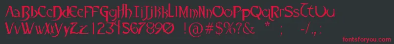 Шрифт PaulsHeartlessFont – красные шрифты на чёрном фоне