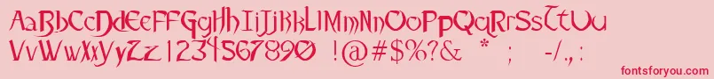 PaulsHeartlessFont Font – Red Fonts on Pink Background