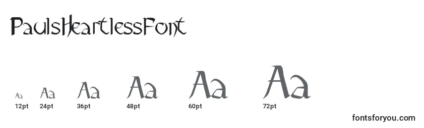 PaulsHeartlessFont Font Sizes