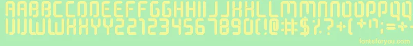 NobleGasLights Font – Yellow Fonts on Green Background