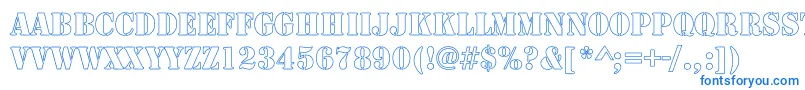 LarchmereHollowCond Font – Blue Fonts on White Background