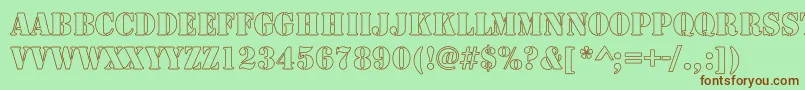 LarchmereHollowCond Font – Brown Fonts on Green Background