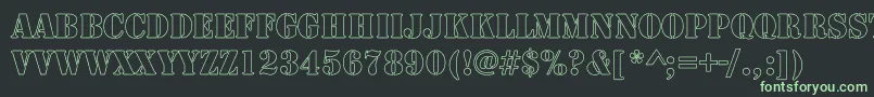 LarchmereHollowCond Font – Green Fonts on Black Background