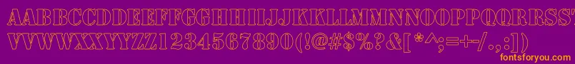 LarchmereHollowCond Font – Orange Fonts on Purple Background