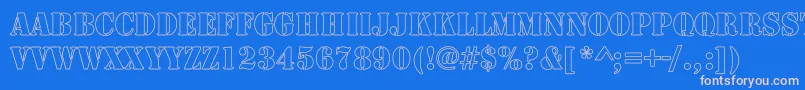 LarchmereHollowCond Font – Pink Fonts on Blue Background