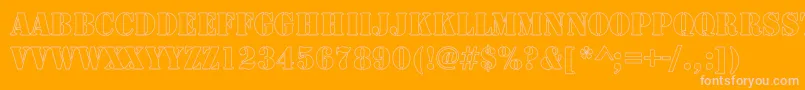 LarchmereHollowCond Font – Pink Fonts on Orange Background
