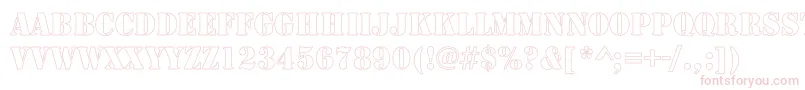 LarchmereHollowCond-Schriftart – Rosa Schriften auf weißem Hintergrund