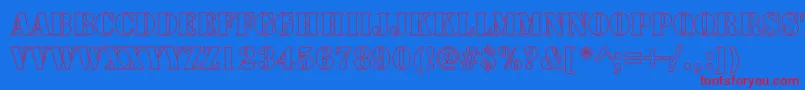 More about LarchmereHollowCond Font LarchmereHollowCond Font – Red Fonts on Blue Background