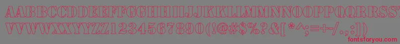LarchmereHollowCond Font – Red Fonts on Gray Background