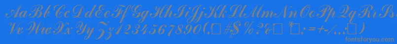 Commercialscript ffy-Schriftart – Graue Schriften auf blauem Hintergrund