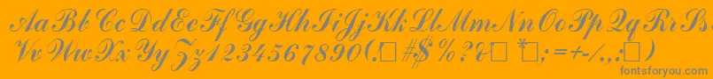 Commercialscript ffy-Schriftart – Graue Schriften auf orangefarbenem Hintergrund