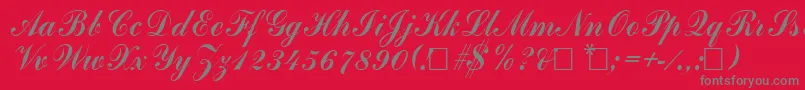 Commercialscript ffy Font – Gray Fonts on Red Background