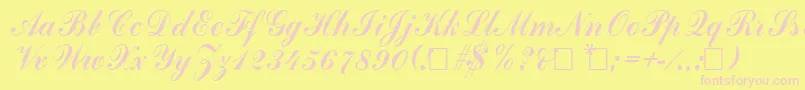 Commercialscript ffy Font – Pink Fonts on Yellow Background