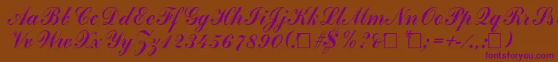 Commercialscript ffy Font – Purple Fonts on Brown Background