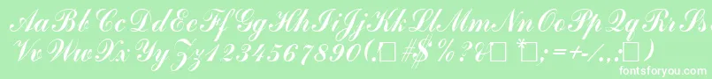 Commercialscript ffy Font – White Fonts on Green Background