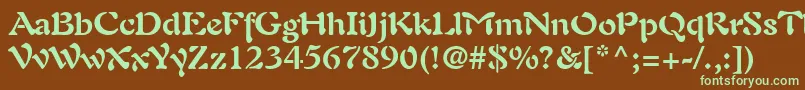 Шрифт PaletteSsiBold – зелёные шрифты на коричневом фоне